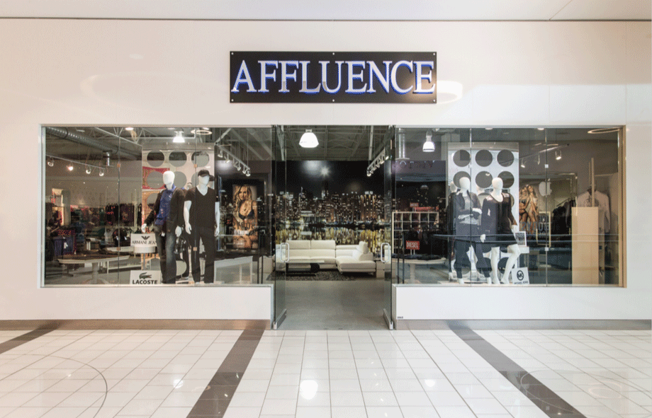 affluence clothing store front